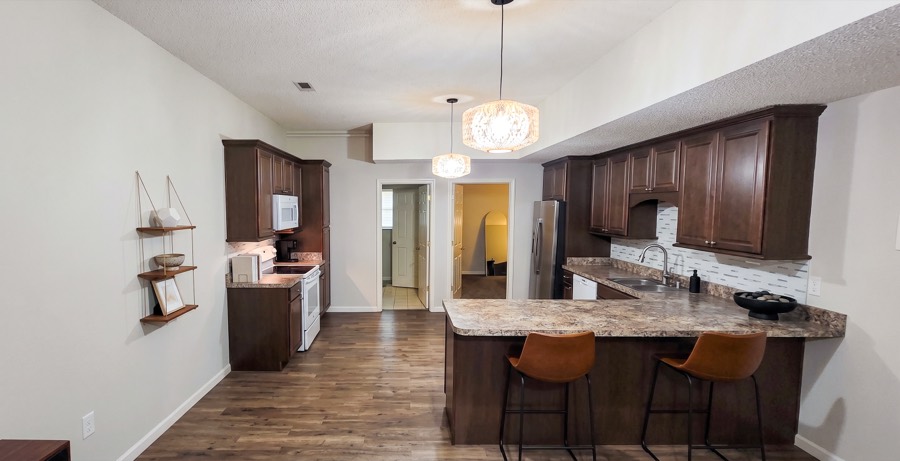 Lower-level suite kitchen and living room, newly installed